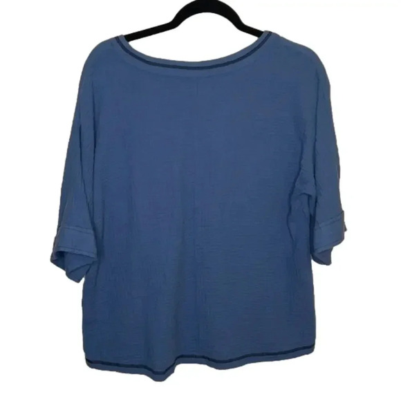 Charming Charlie Textured V-Neck Half Sleeve Blouse Size M - Picture 4 of 6